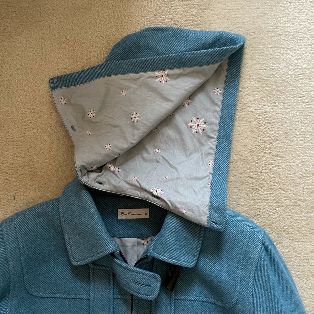 Ben Sherman Blue Wool Blend Coat Size S - Picture 16 of 16